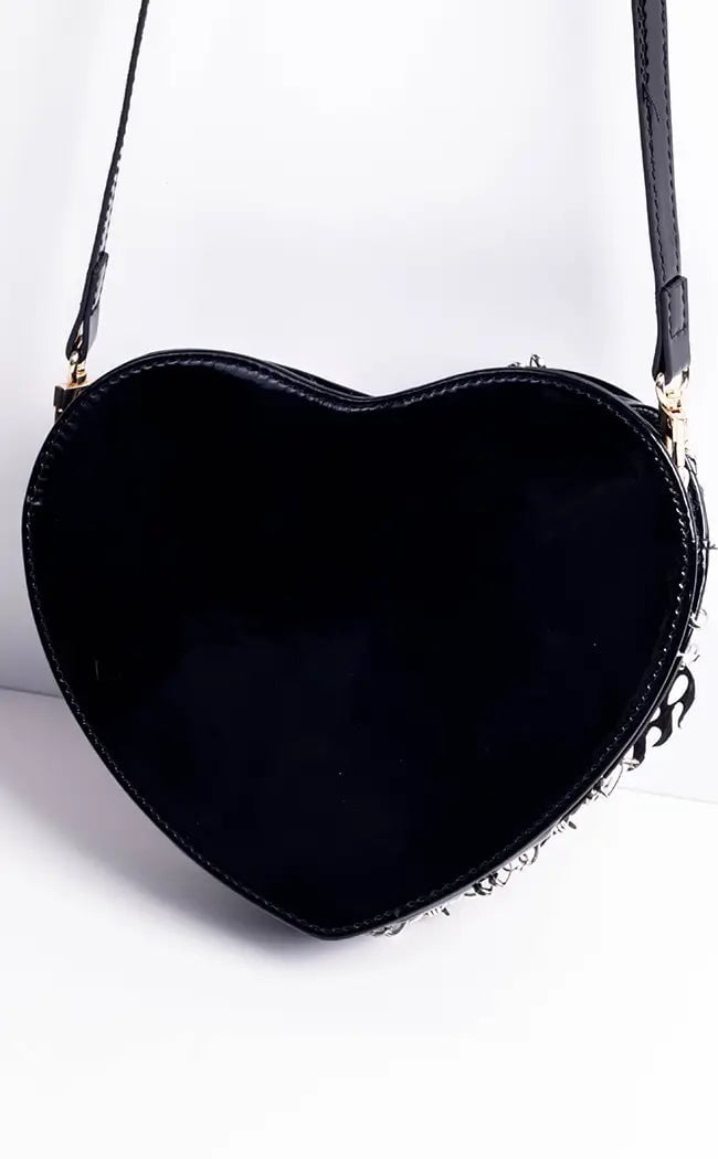 Gothic style women's bag new-heart-shaped punk style shoulder bag