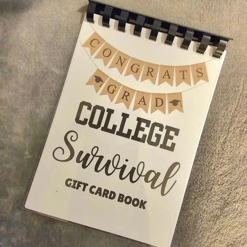 🔥Last Day SALE 57% OFF - 👩‍🎓🎁College Survival Gift Card Book📚Hardcover & Durability Line (♻️Free PDF Included!)