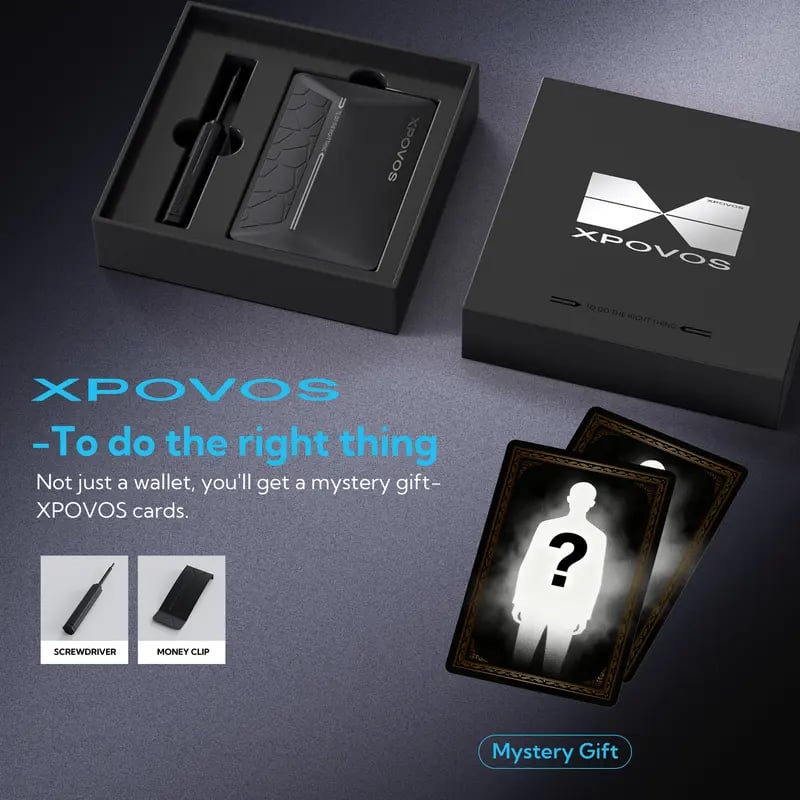 💳 XPOVOS Slim Metal Wallet – Pop-up Card Holder with Money Clip – RFID Blocking Minimalist Wallet 🚀