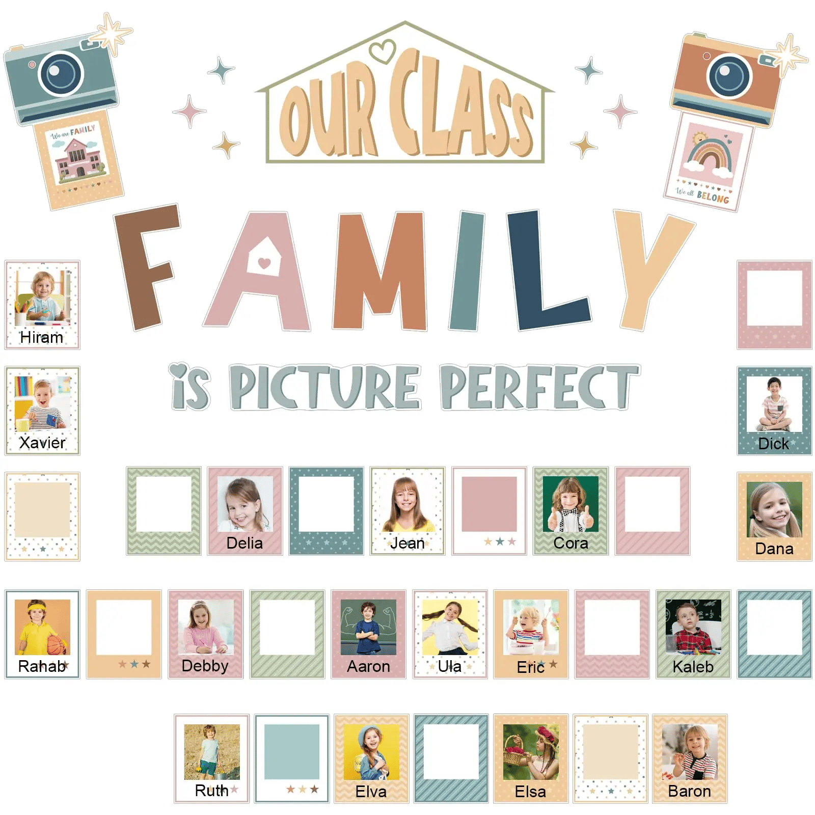 🏫"Our Class Is a Big Family" Photo-Frame Style Bulletin Board Decoration🎒