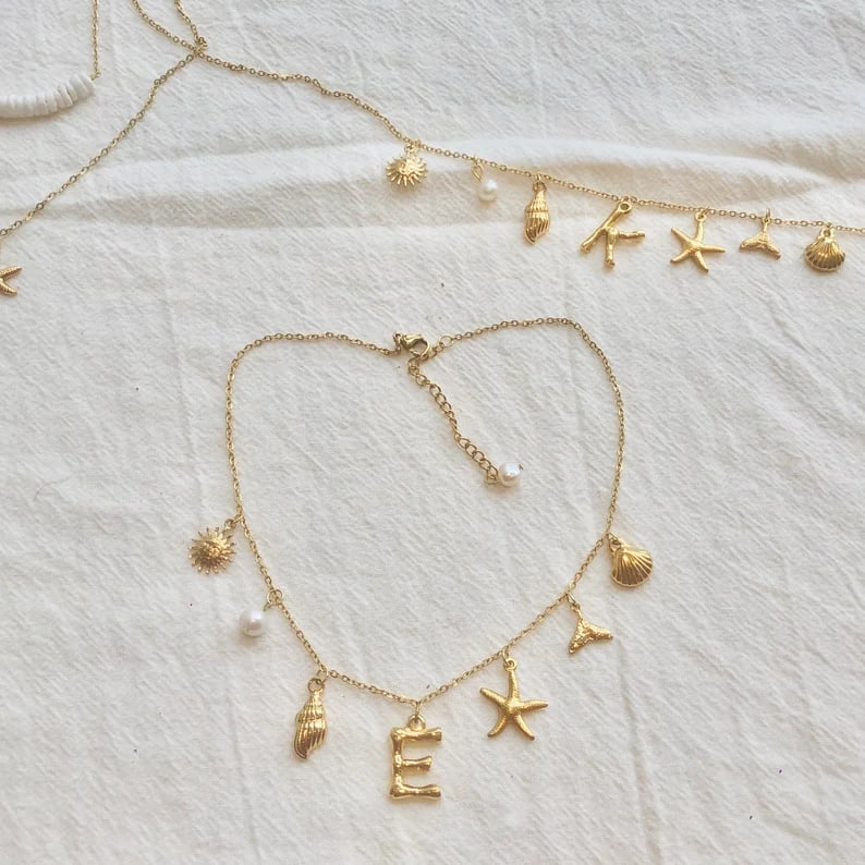 Surfer Girl Initial Necklace🌊