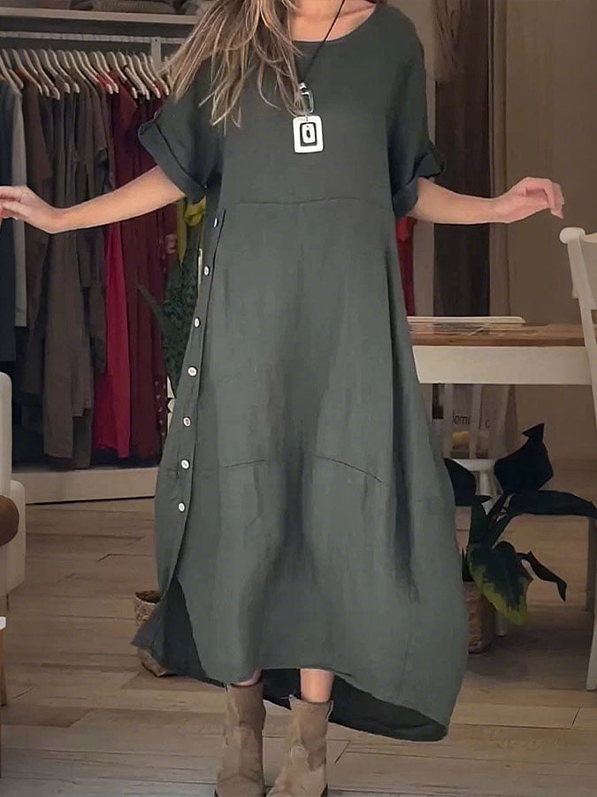 Women's solid color casual dress