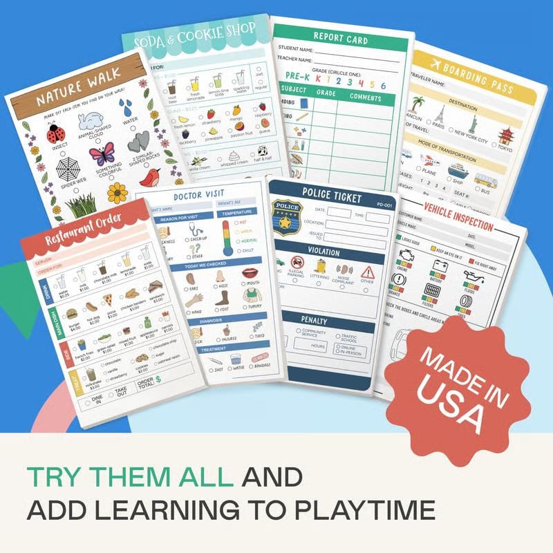 🎁Last Day 49% OFF - 🥳 Pretend Play Notepads | 2-Pack✨