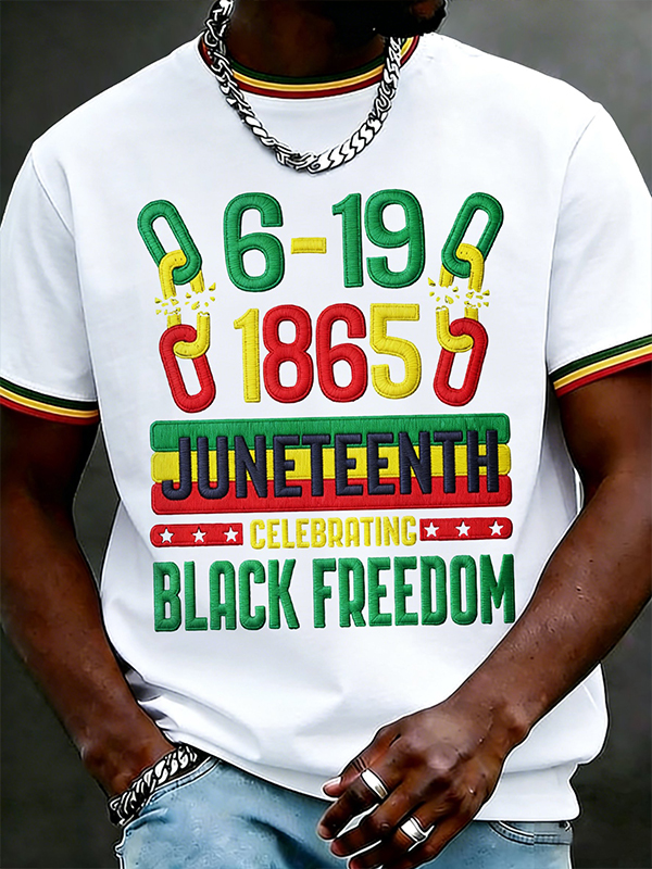 Men's Juneteenth Celebrating Black Freedom Art Print T-Shirt
