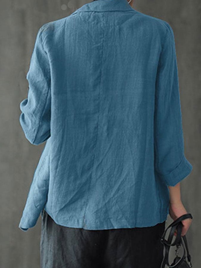 Women's Casual Cotton And Linen Suit Jacket