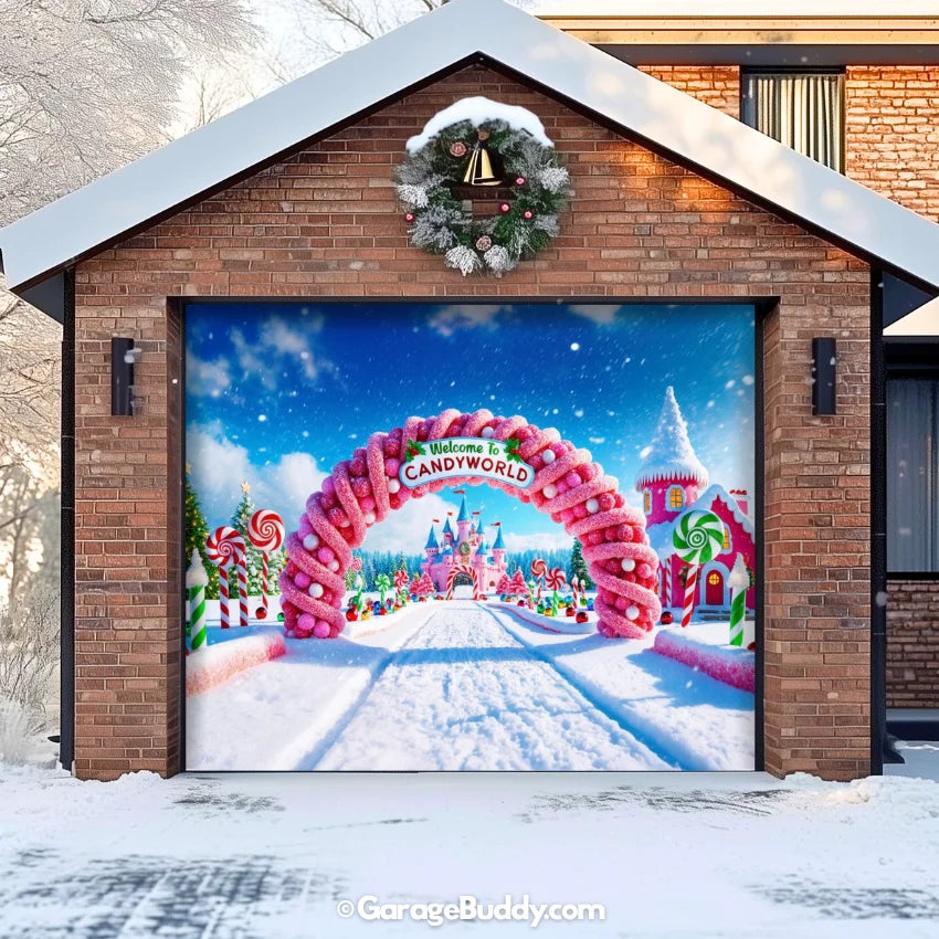 Garage Buddy | Candy World | Christmas Garage Door Cover