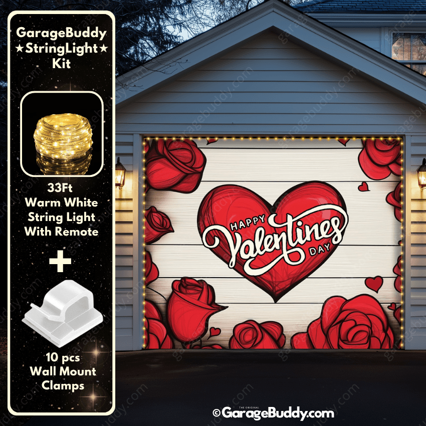 Garage Buddy | Valentine's Day (Roses) | Festive Garage Door Cover