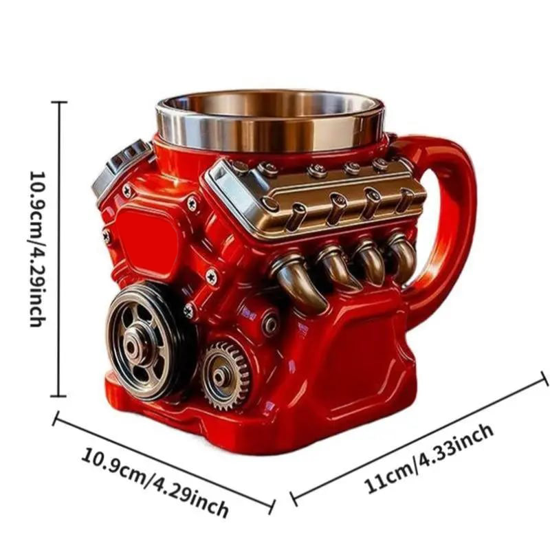 🏎️ Automotive Engine Pattern Mug | Novelty Home & Office Cup