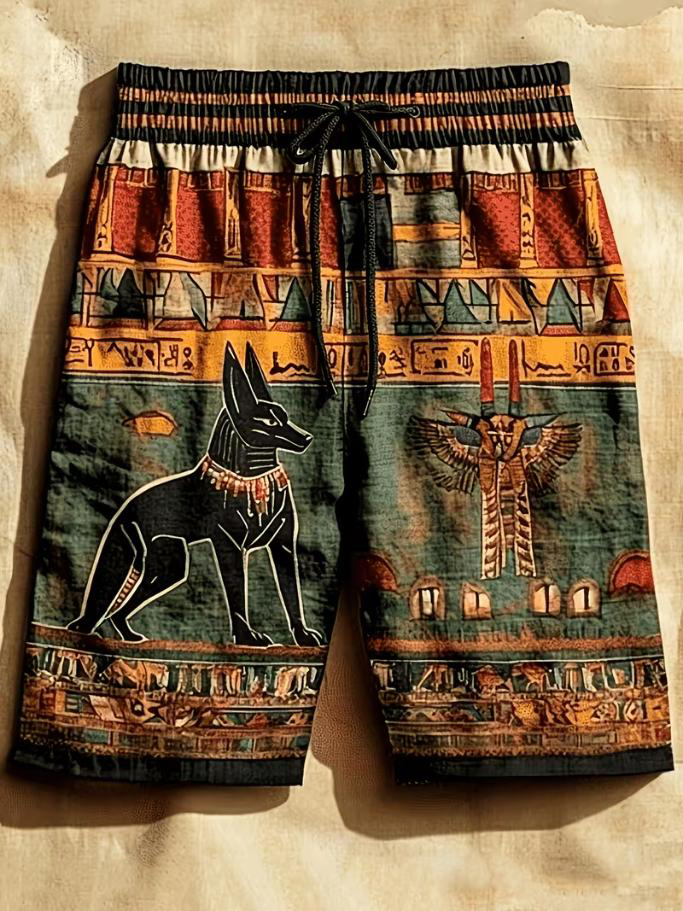 Men's Anubis Ancient Egyptian Art Print Casual Shorts