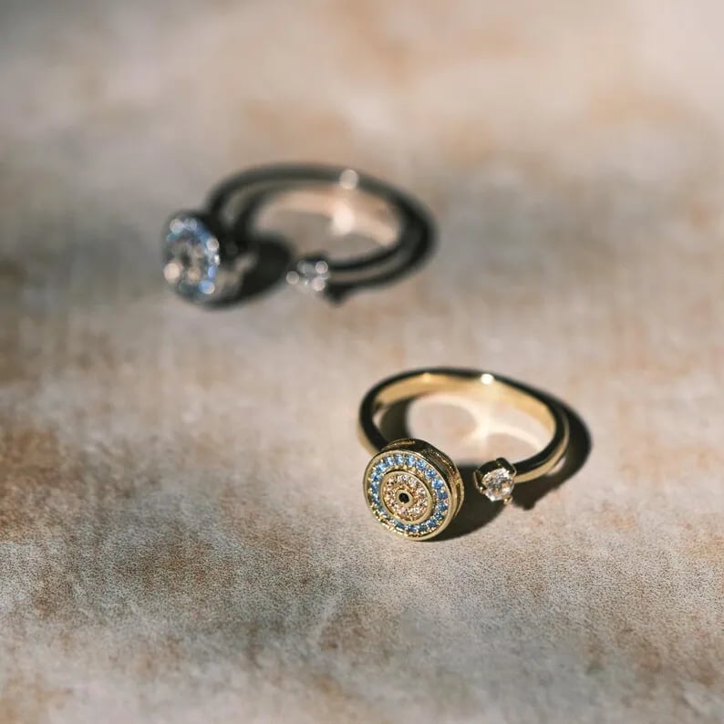🔥LAST DAY 49% OFF🧿Blue Evil Eye Fidget Ring