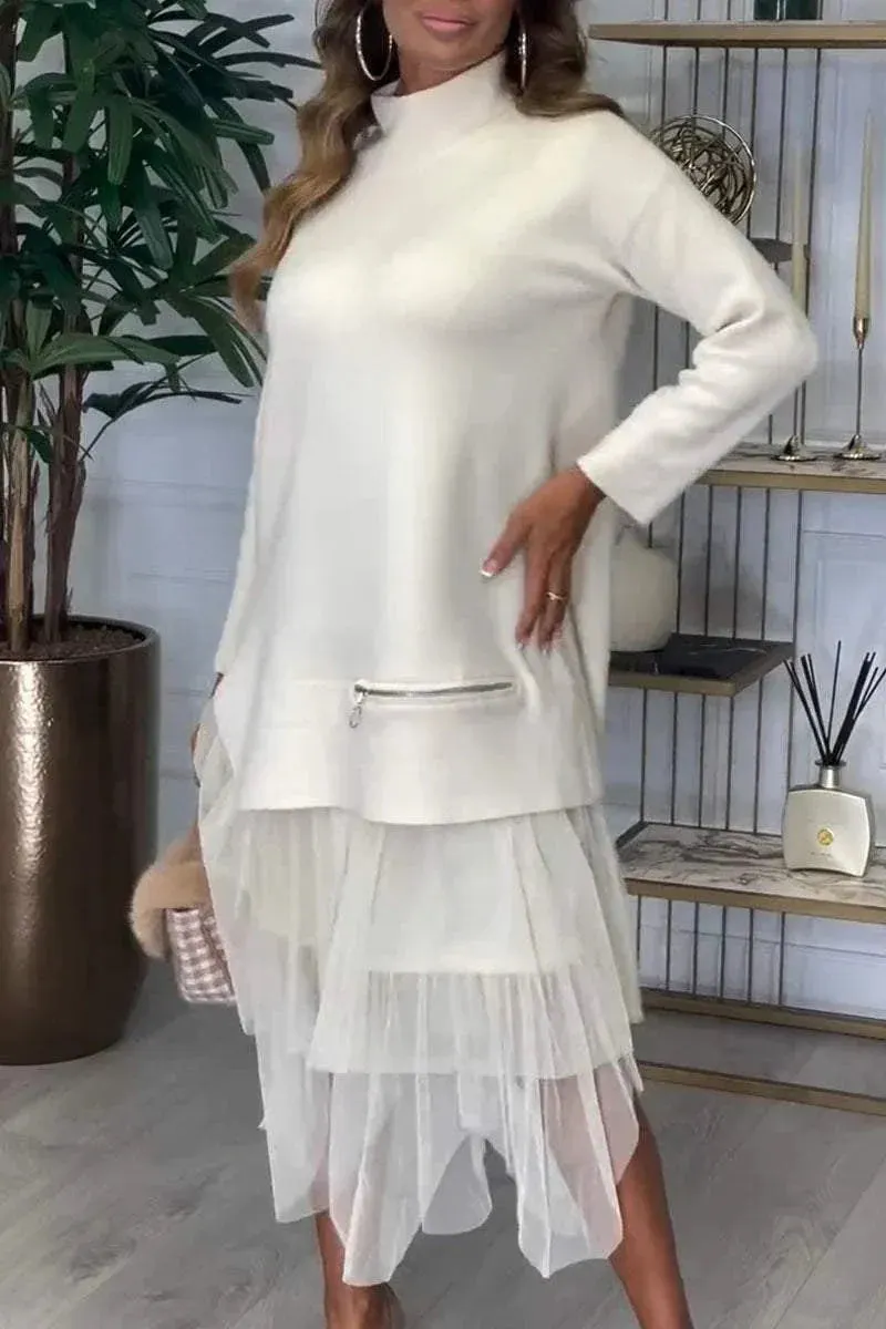Women's Mesh Patchwork Dress