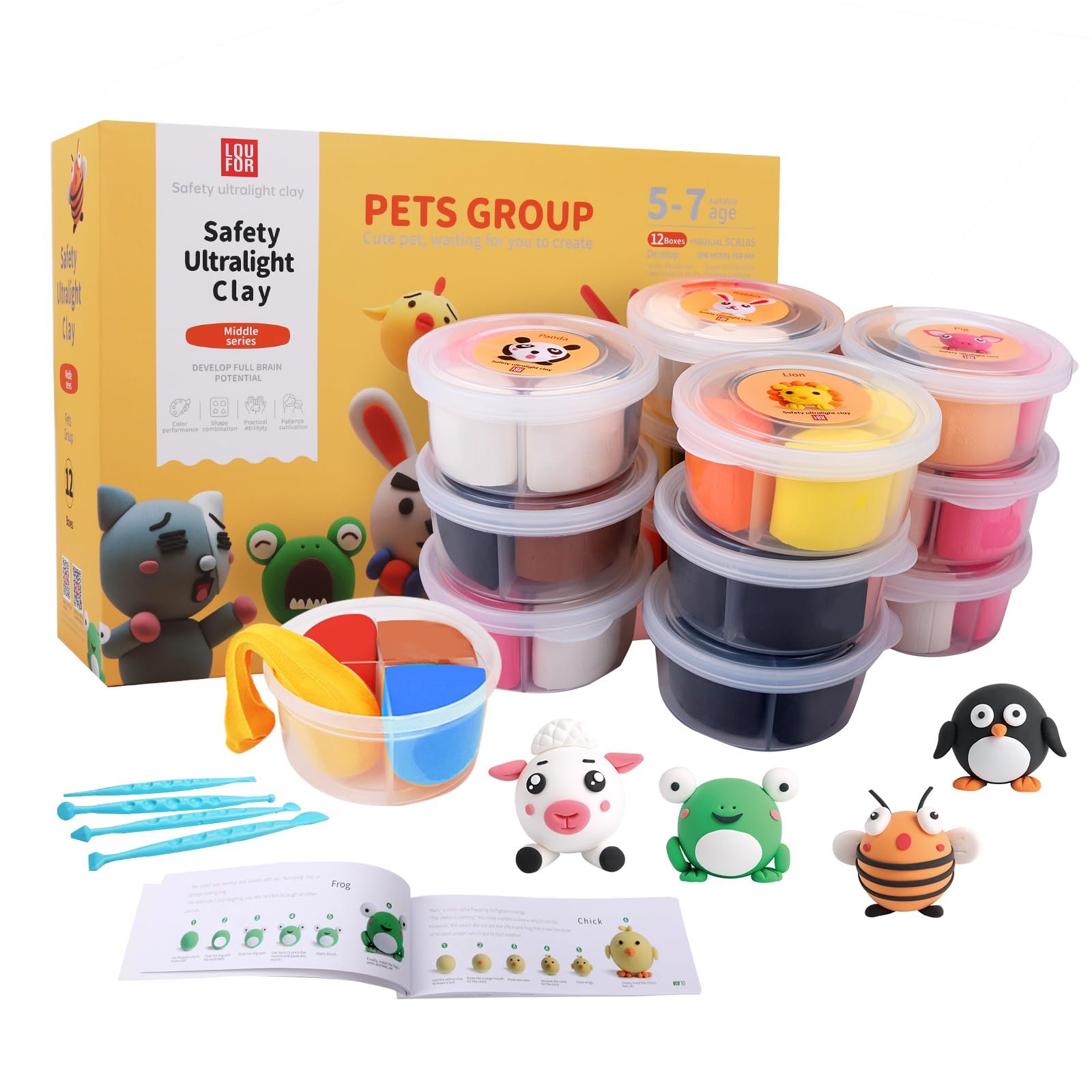 Air Dry Clay Pets Group Modeling Clay Kits for Kids