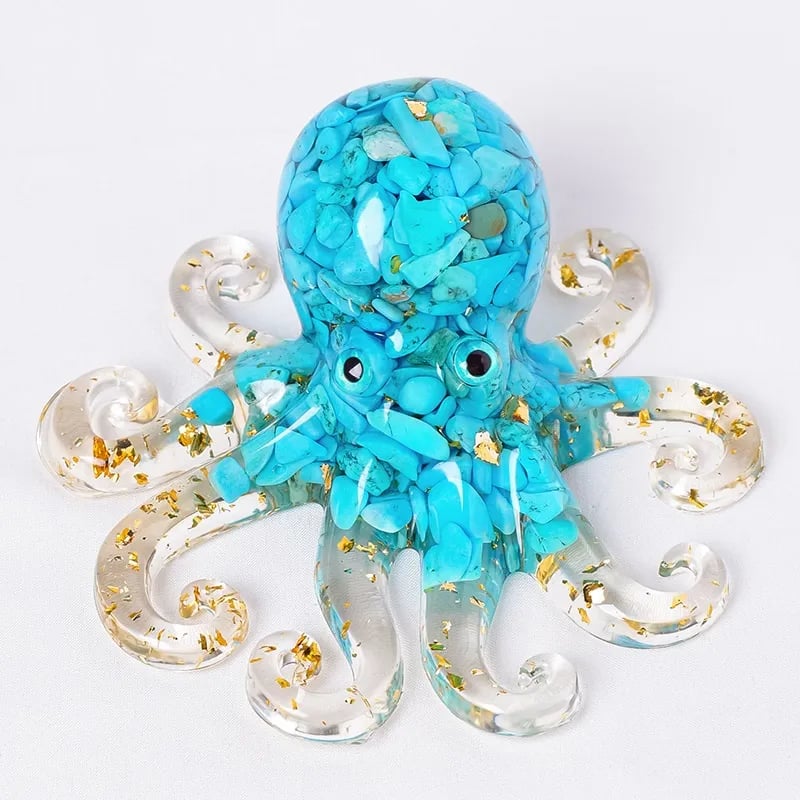 🔥Last 4 hours Sale: Save $15 -🔮🐙Natural Crystal Gravel Octopus Decor