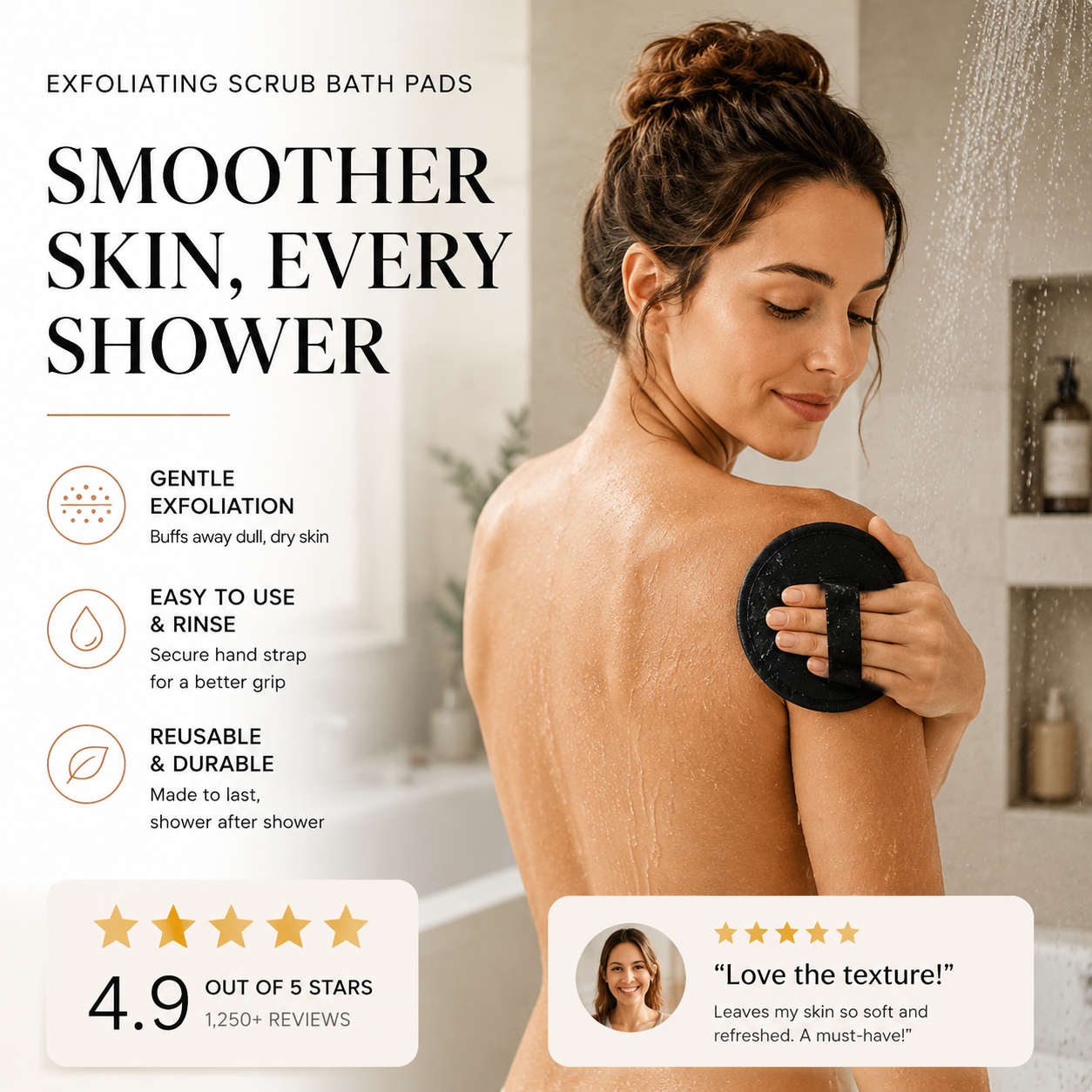🚿 Exfoliating Scrub Bath Pads🧖‍♀️