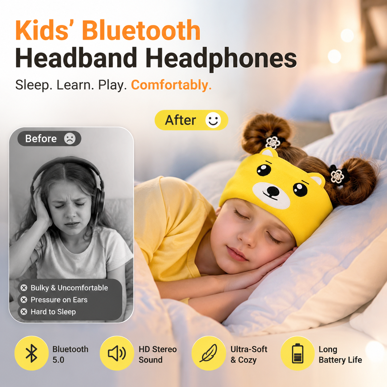 Kids' Bluetooth Headband Headphones