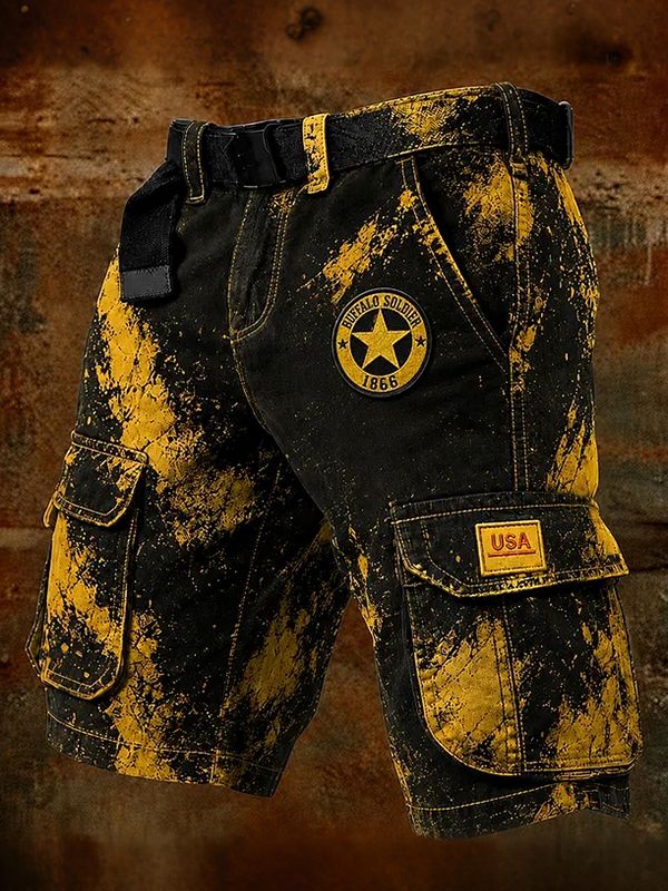 Men's 1866 Buffalo Soldier Print Cargo Shorts