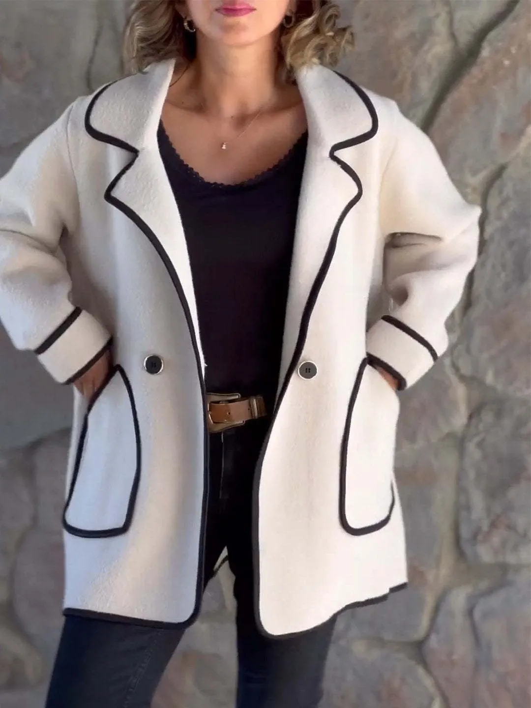 Women's Contrast Color Casual Jacket (Buy 2 Free Shipping)