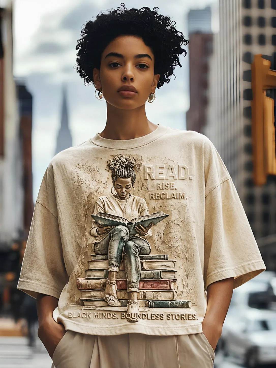 Women's Read Rise Reclaim Reading Lover Print Casual T-Shirt