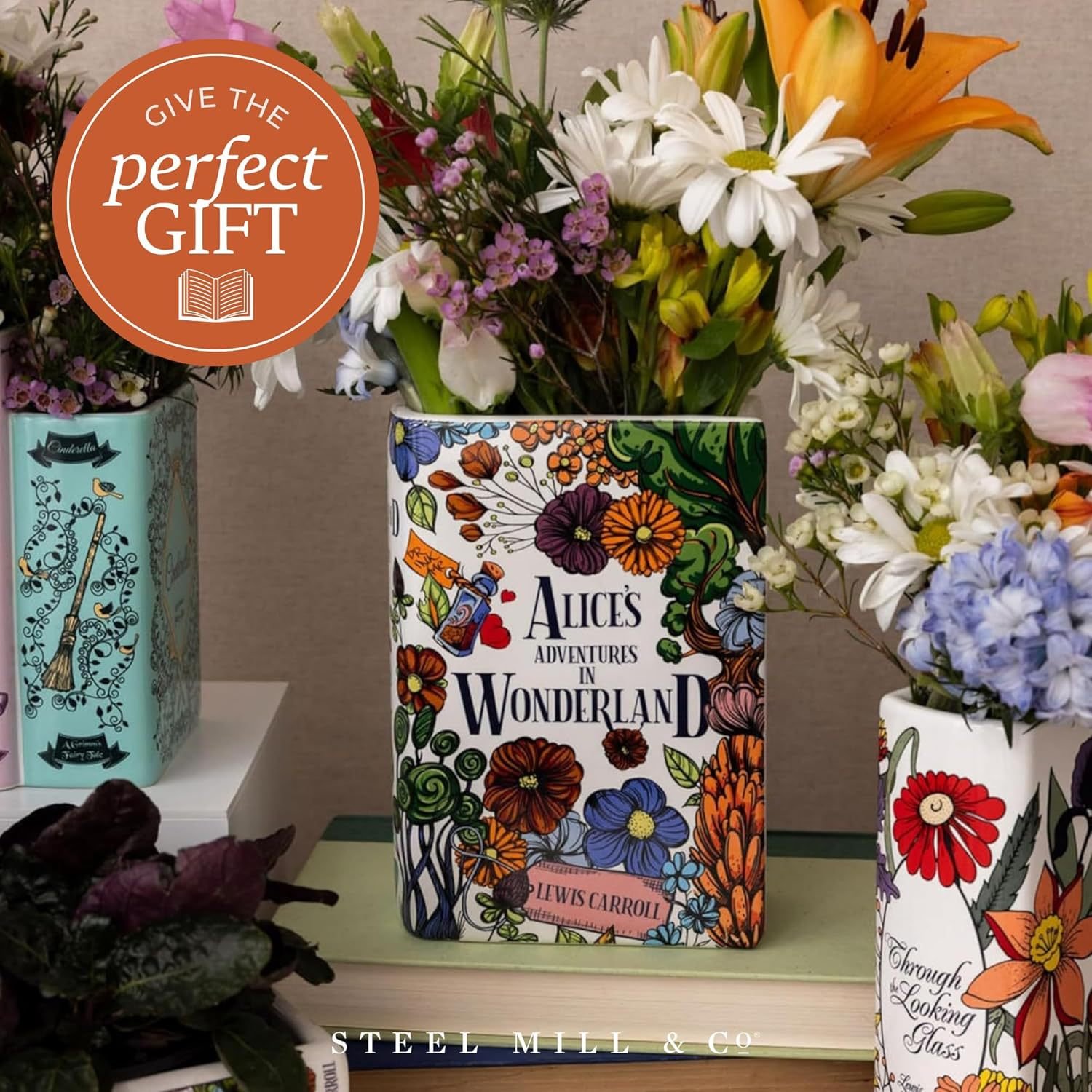 🔥LAST DAY 50% OFF - 📚 The Secret Garden Book-Shaped Ceramic Vase