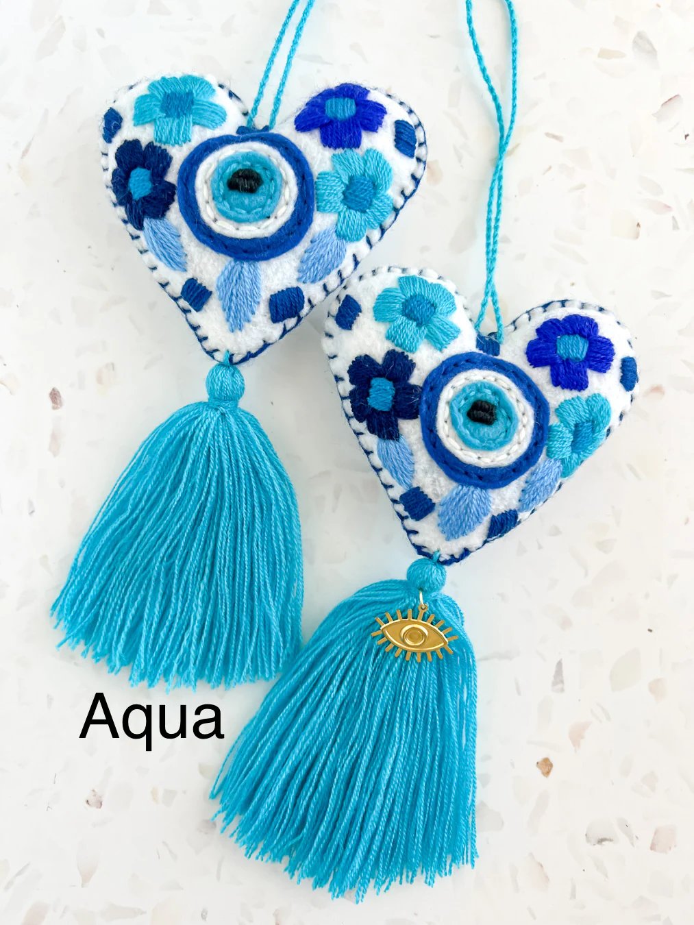 Evil eye heart embroidered tassel🎅Best Christmas Gift