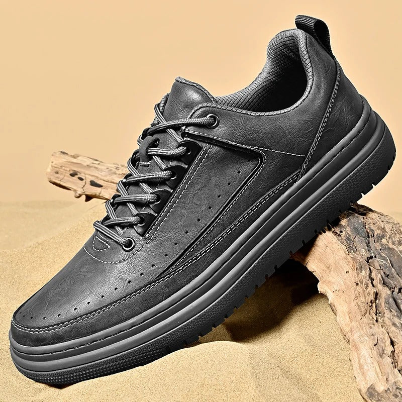 **Liberty Kicks: Genuine Leather Sneakers** - Mink Gray 8.5 (42 EU)