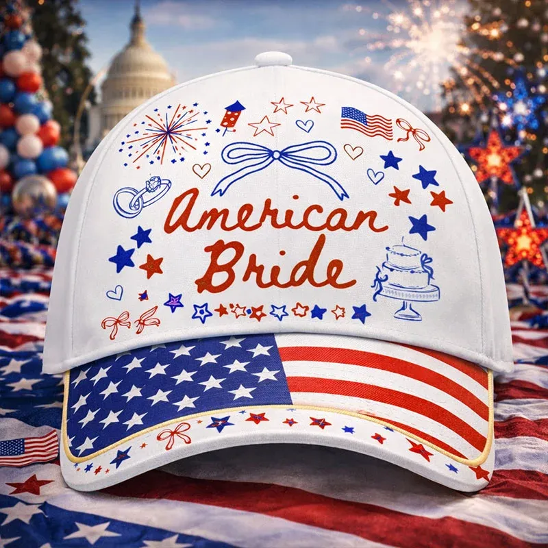 Patriotic USA 250 Anniversary Cap | Embroidered Flower & Flag Design