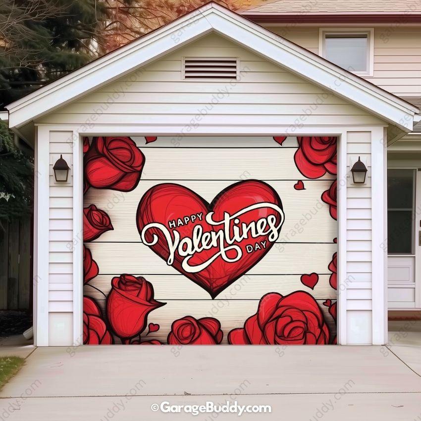Garage Buddy | Valentine's Day (Roses) | Festive Garage Door Cover