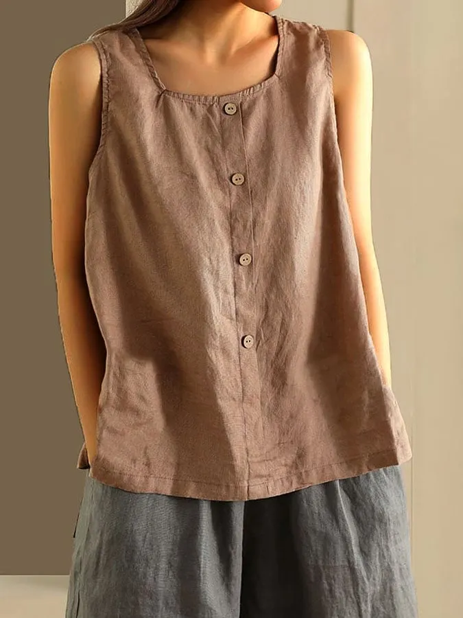Women's Cotton Casual Sleeveless Top