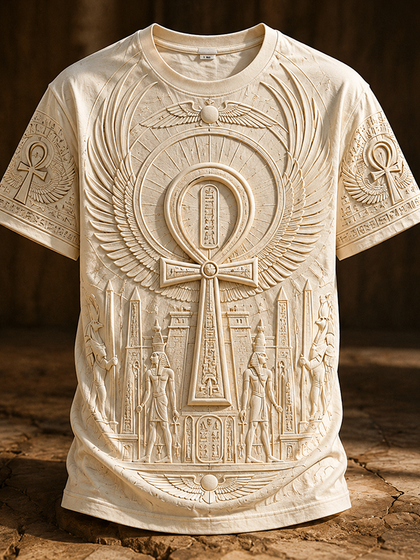 Men''s Ancient Egypt Mysterious Symbol Patterns Casual T Shirt