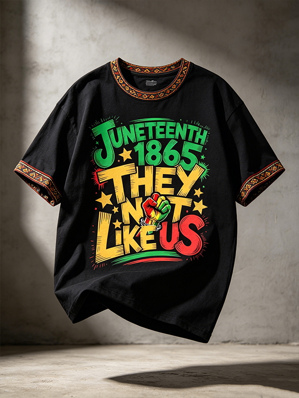 Men's Juneteenth 1865 They Not Like Us Graphic Print T-Shirt