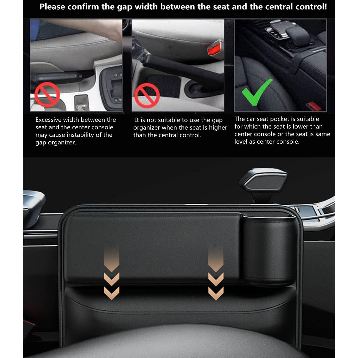 Azemov📣50% OFF Hot Sale! 🔥Exclusive Logo Leather Car Seat Storage Box With Water Cup Holder
