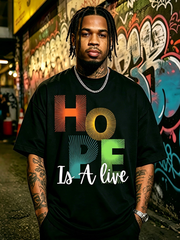 Men's Hope In A Live Print Casual T-Shirt