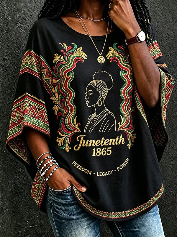 Women's juneteenth 1865 Print Casual T-Shirt