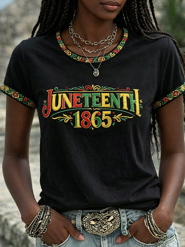 Women's Juneteenth1865 Art Print Casual T-Shirt