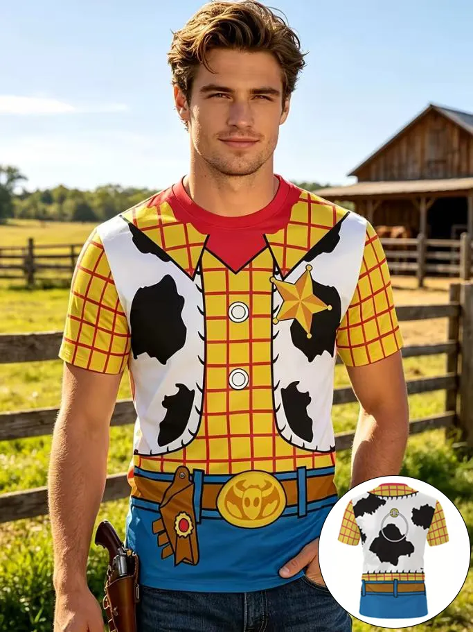 Men's Toy Story Woody Cowboy Uniform Print T-Shirt