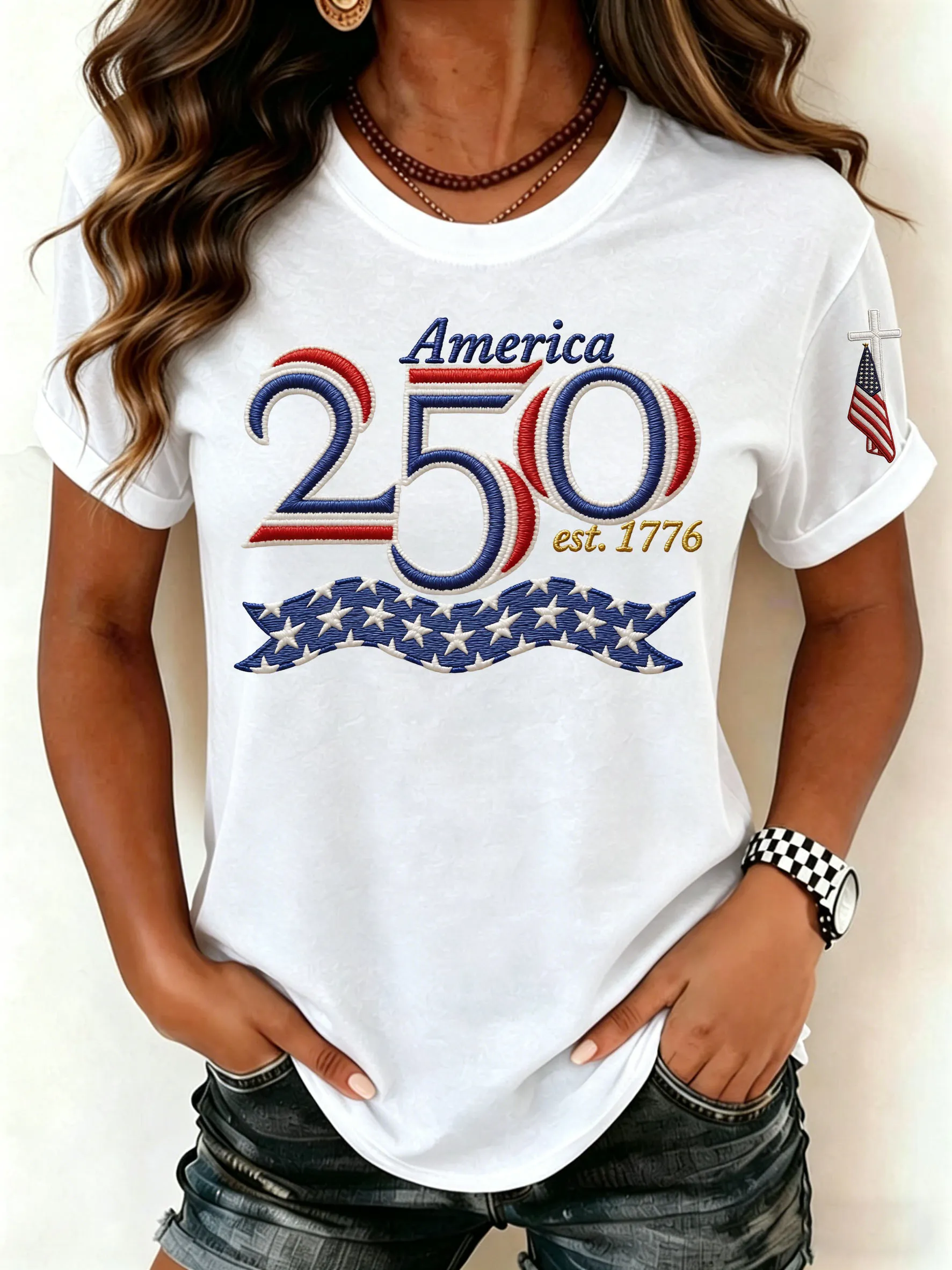 Women's Retro 1776–2026 250 Year Print T-Shirt