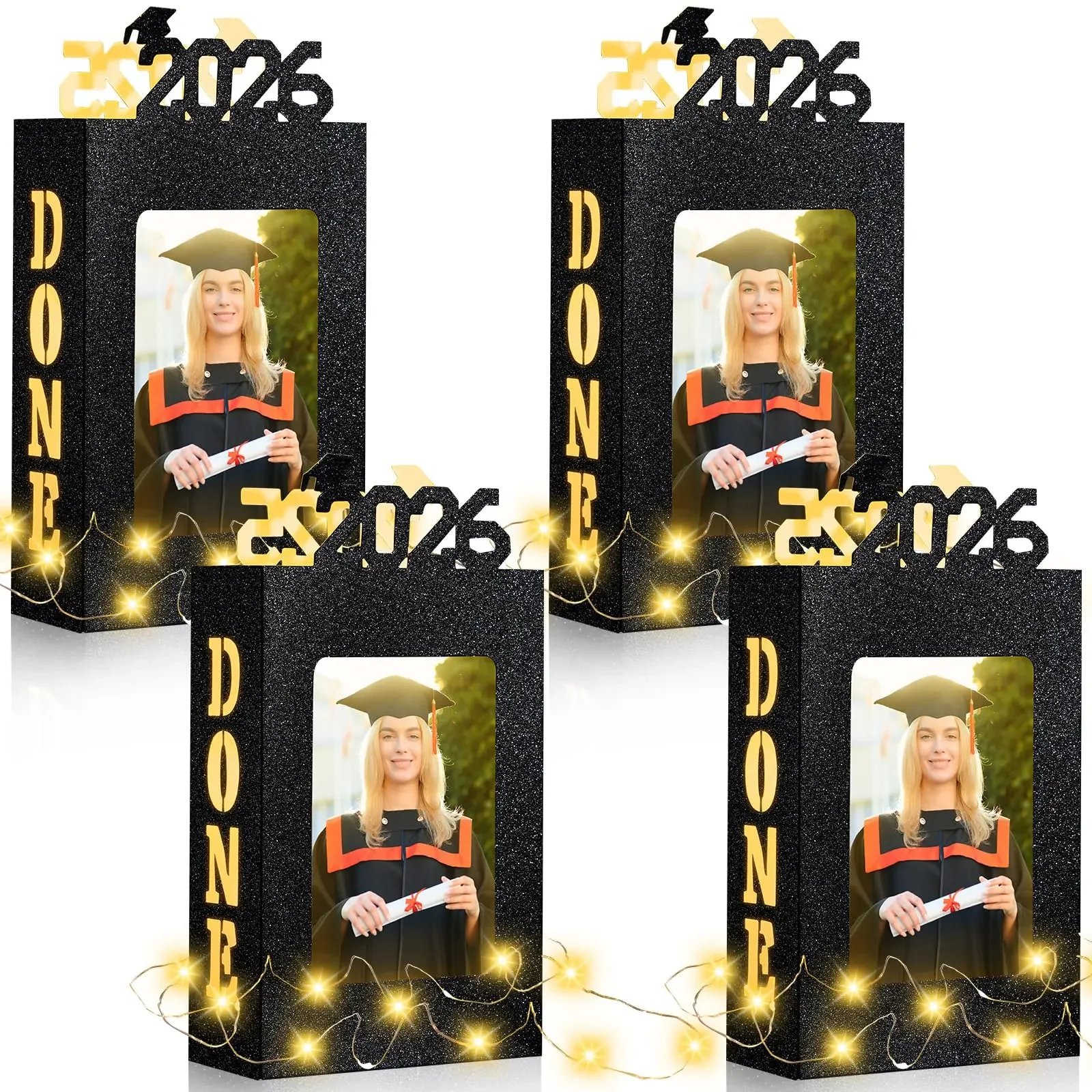 4/8Pcs Graduation Centerpieces for Class of 2026 Fit 4x6in Photo | Fillable Picture Box