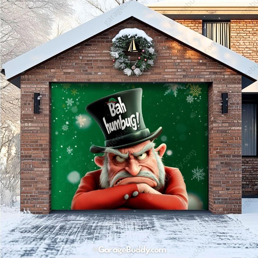 Garage Buddy | Bah Humbug | Christmas Garage Door Cover