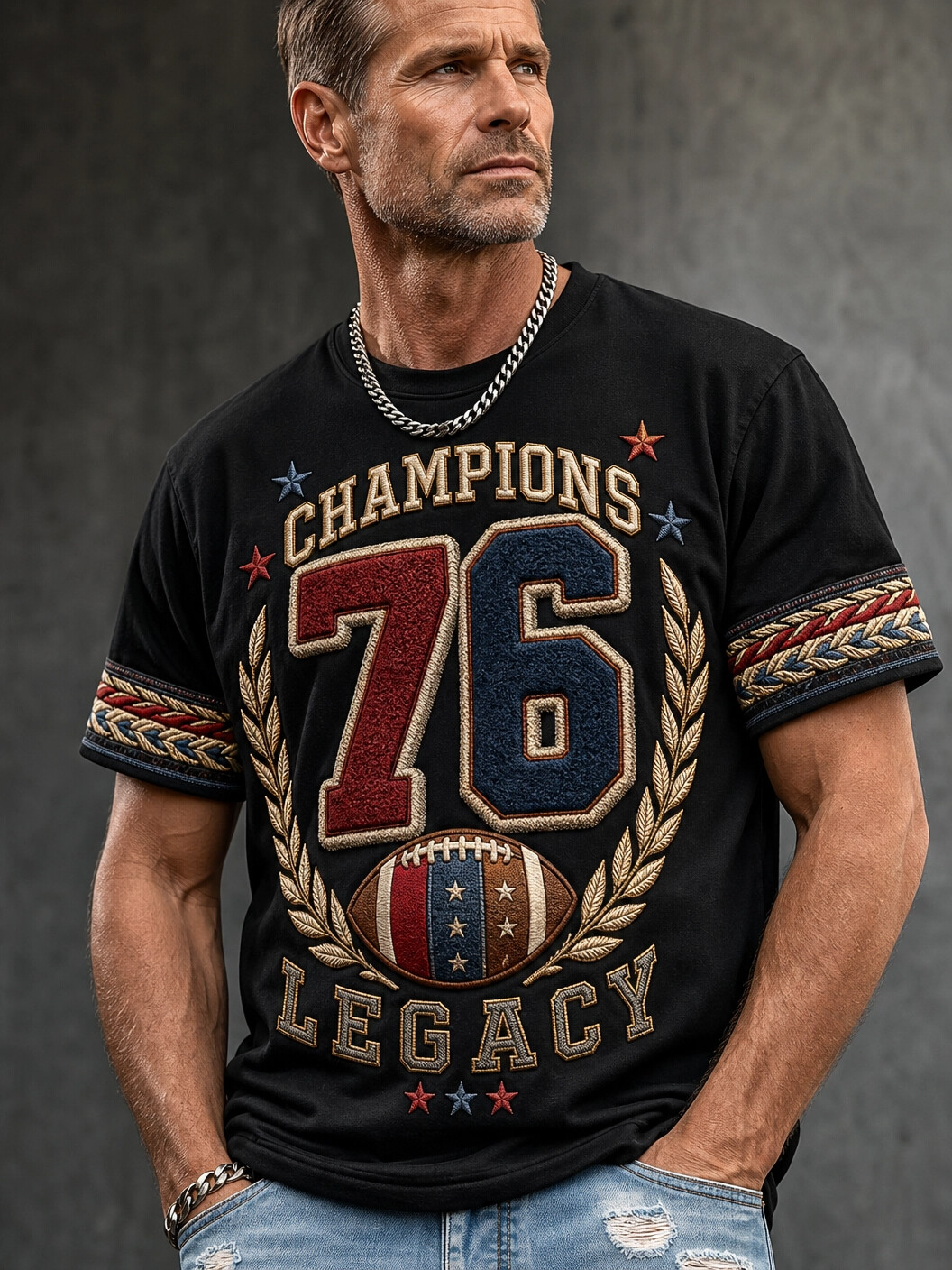 Men's Champions Legacy Rugby Print Casual T-Shirt