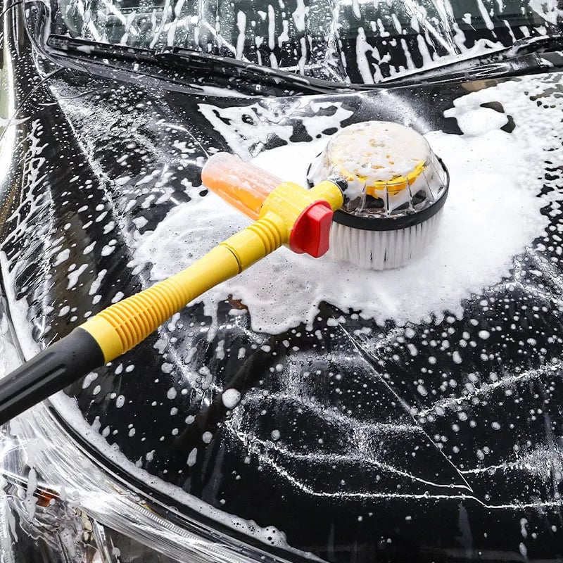 Rotating Car Wash Brush, 360 Degree Automatic Rotating Adjustable Dip Wash Brush High Pressure Washer for Vehicle Cleaning