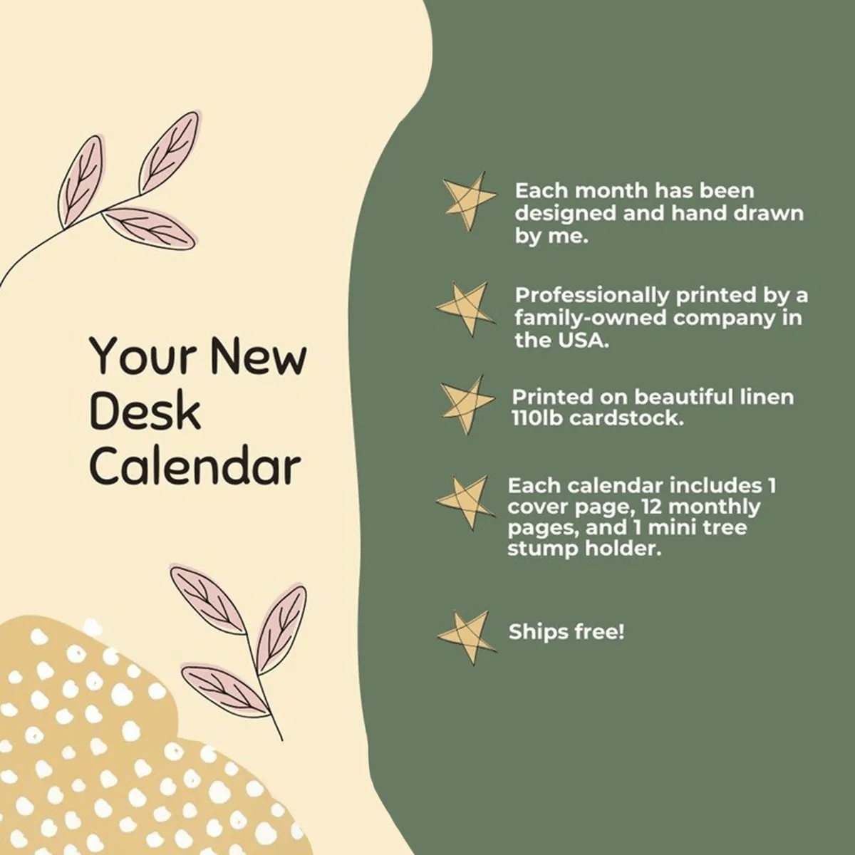 🐦2025 Hand Drawn Bird-ThemedDesk Calendar