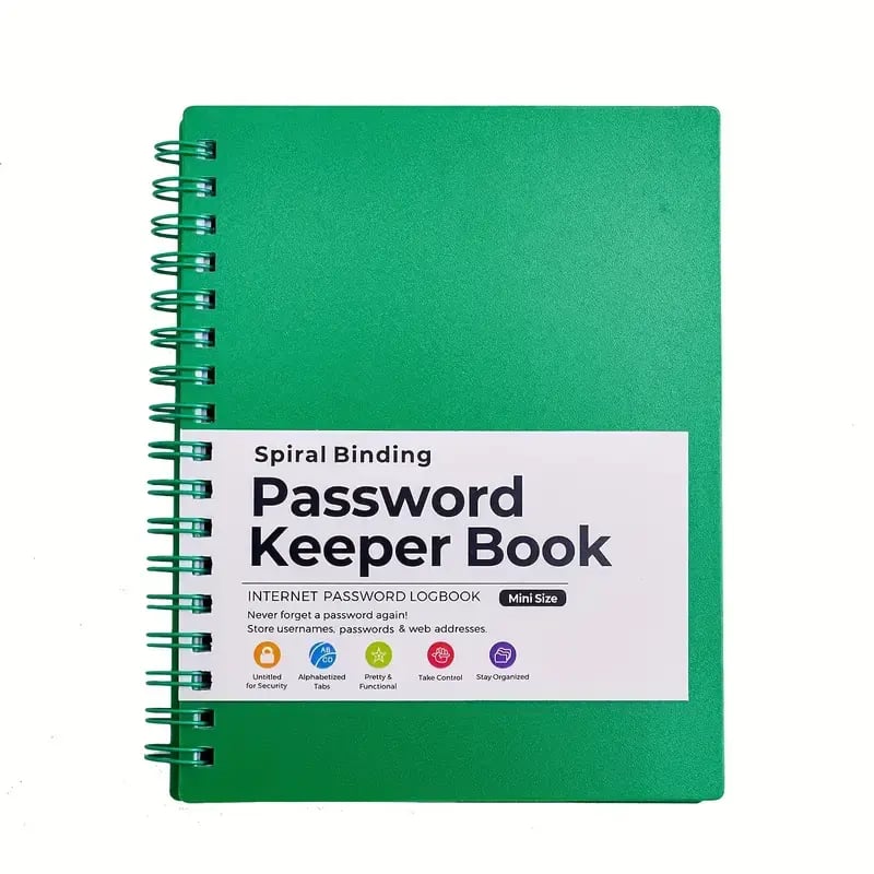 📚Mini password book with lettered tabs | password notebook for internet and computer login, username, home, office passwords