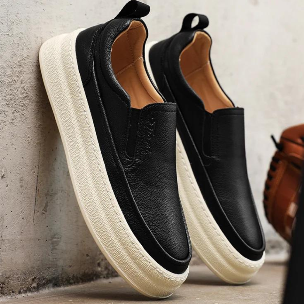 **Freedom-Fit Sneakers: Genuine Leather Agnolo Doni 4th of July Celebration** - Black 6.5 (39 EU)
