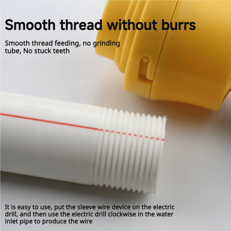 🔥Last 4 hours Sale: Save $20 -Electric Drill Compatible PVC Pipe Threader Kit with Various Die Sizes