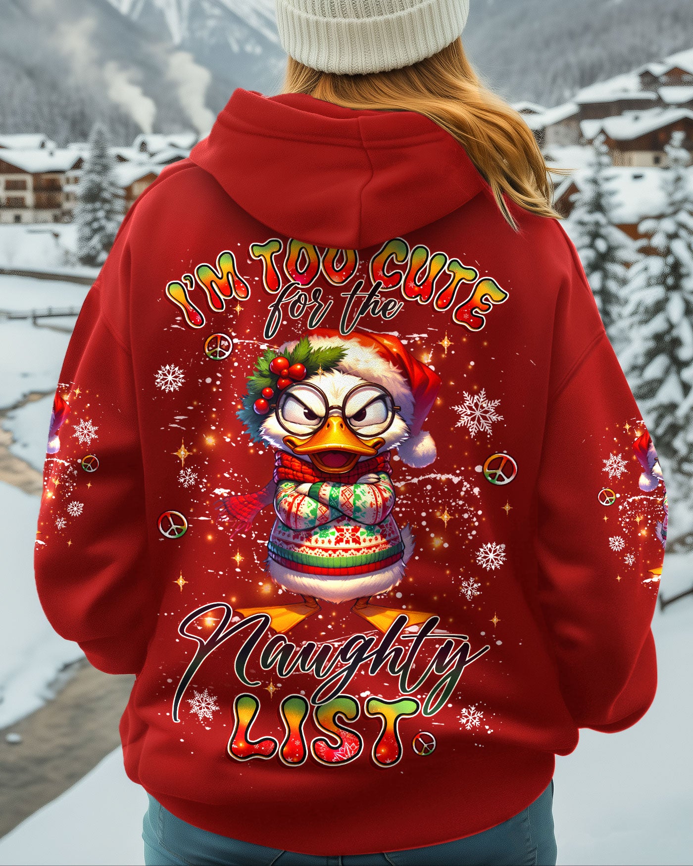 I’M TOO CUTE FOR THE NAUGHTY LIST CHRISTMAS DUCK ALL OVER PRINT - YHLT1011251