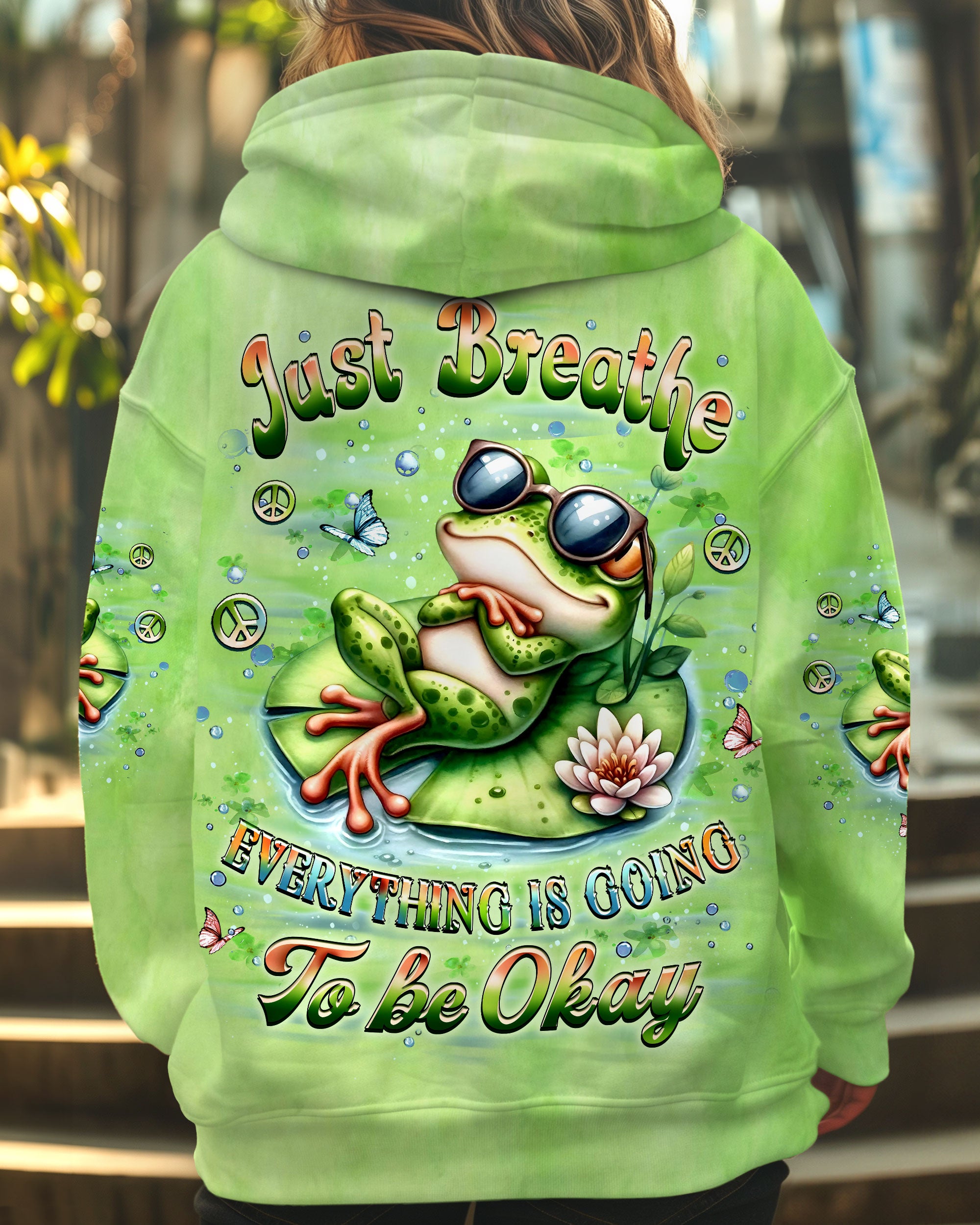 JUST BREATHE FROG ALL OVER PRINT - YHLT0610253