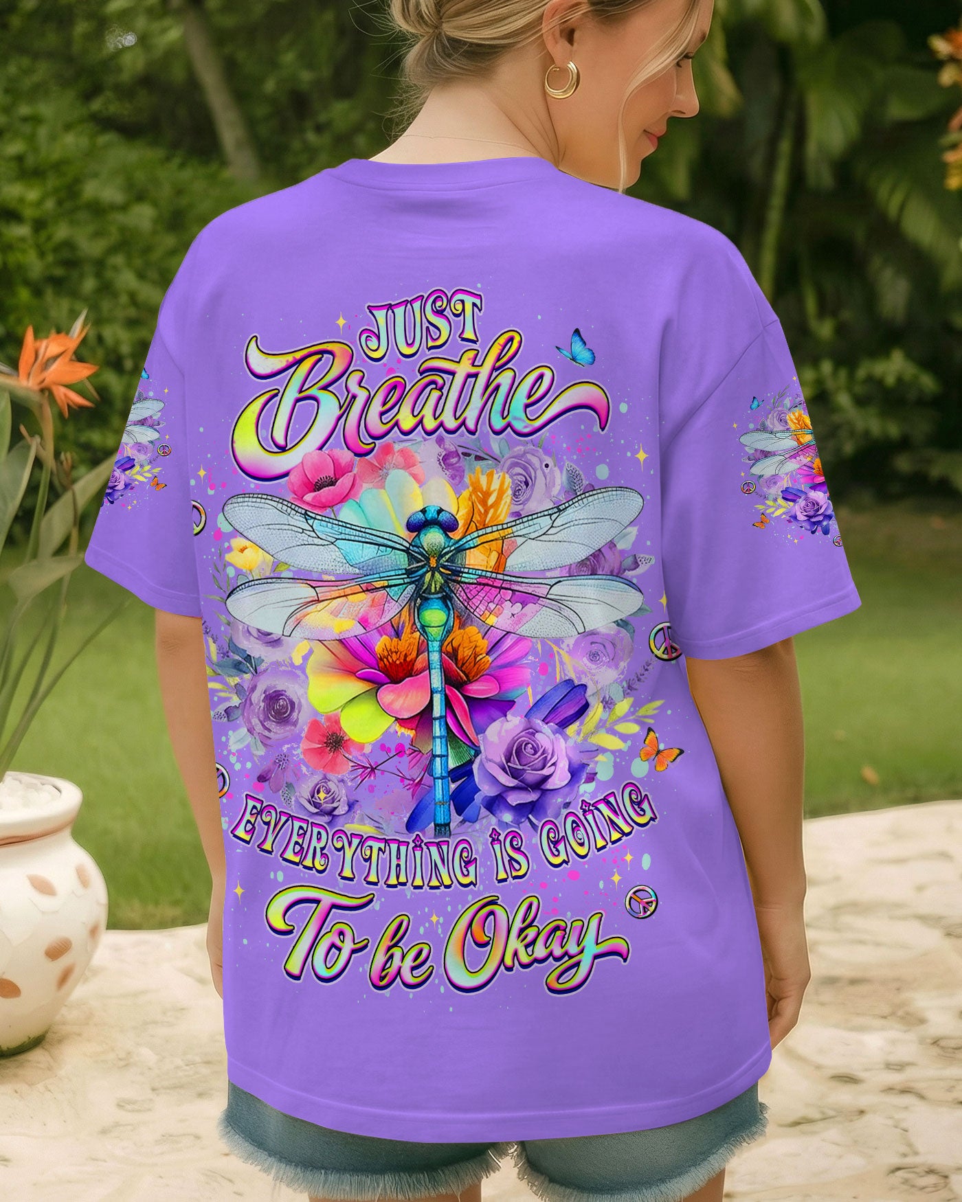 JUST BREATHE DRAGONFLY ALL OVER PRINT - YHLT0902262
