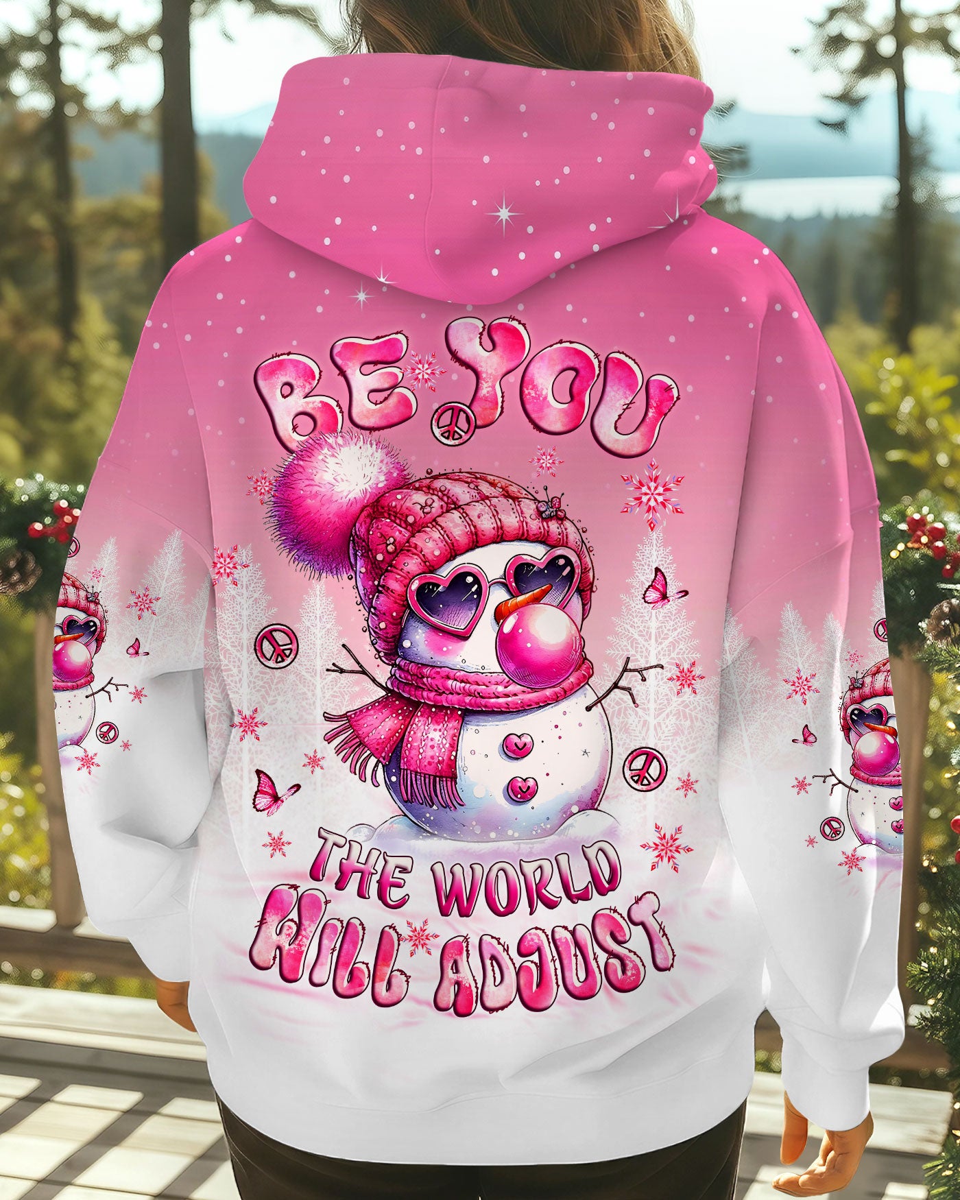 BE YOU THE WORLD WILL ADJUST SNOWMAN CHRISTMAS ALL OVER PRINT - YHLT1111252