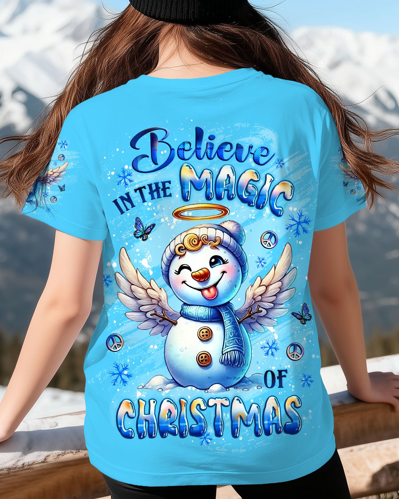 BELIEVE IN THE MAGIC OF CHRISTMAS SNOWMAN ALL OVER PRINT - YHLT2410253