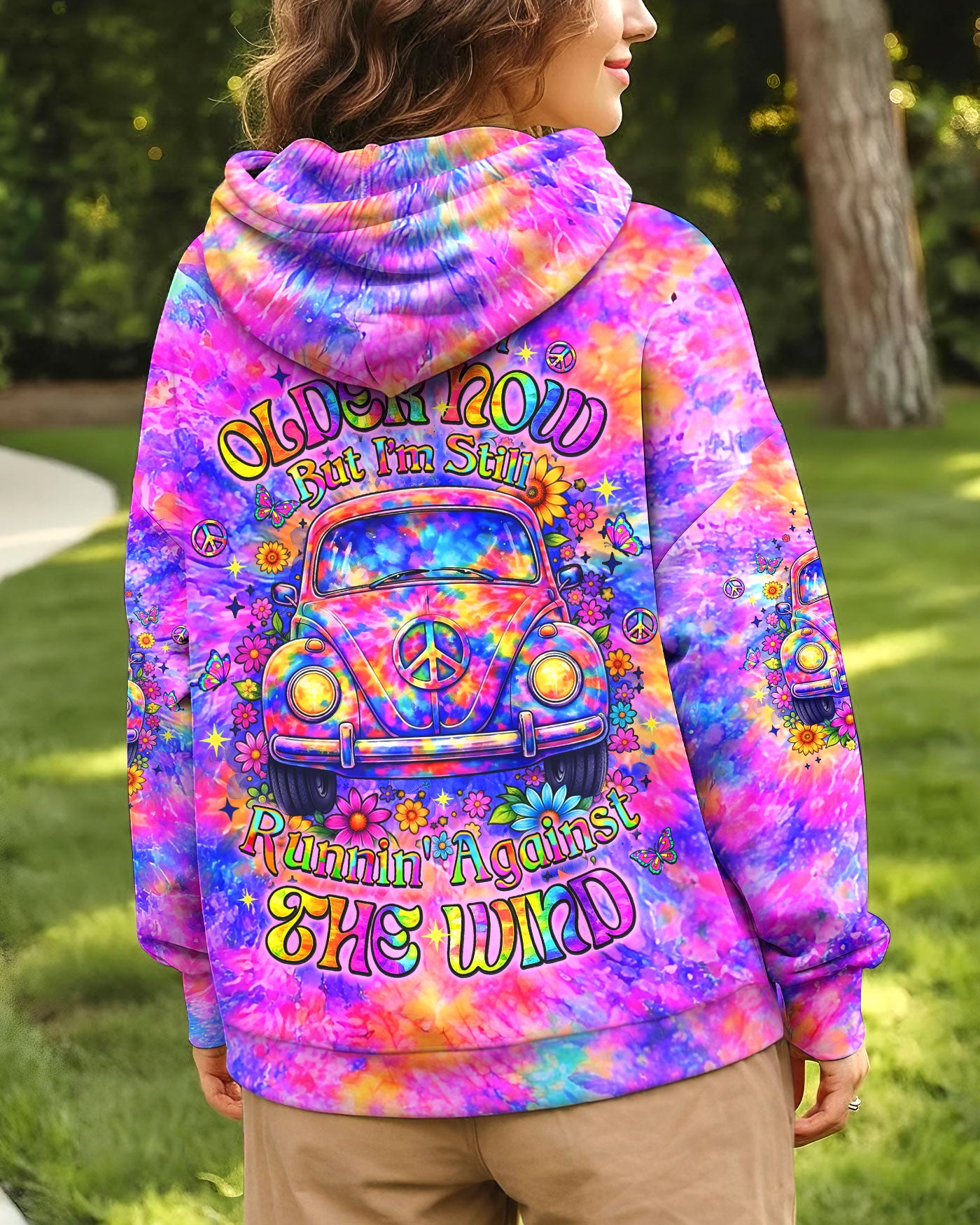 RUNNING AGAINST THE WIND CAR TIE DYE ALL OVER PRINT - YHLT2302262